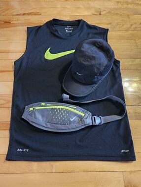 3-Piece Set Nike Running Gear: Tank (Men's S) + Dri-Fit Hat + Waist Pack